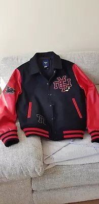 Superdry Mixed Varsity College Football Red And Black NYC Jacket- • £90