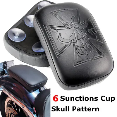 Motorcycle 6 Suction Cup Pillion Passenger Pad Seat For Harley Chopper Custom US • $16.87