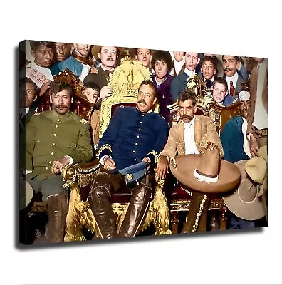 1914 Pancho Villa And Emiliano Zapata In The Presidential Palace Poster Canvas • $19.90