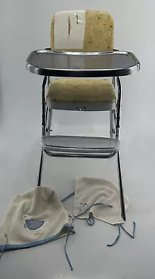 Vintage Baby High Chair Mid Century Modern Metal Chrome Atomic Folding Costco • $189