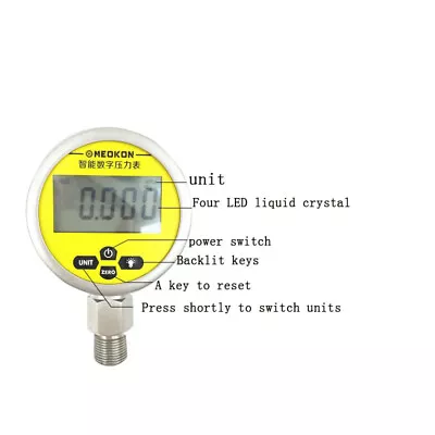 $56.73 • Buy Stainless Steel Digital Pressure Guage Intelligent Vacuum Precision (0-1.6mpa)