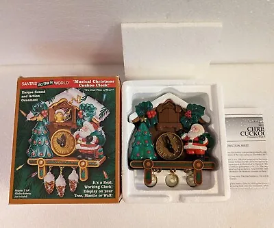 Kurt Adler Santa's Action World MUSICAL CHRISTMAS CUCKOO CLOCK 1998 Read Dis. • $28