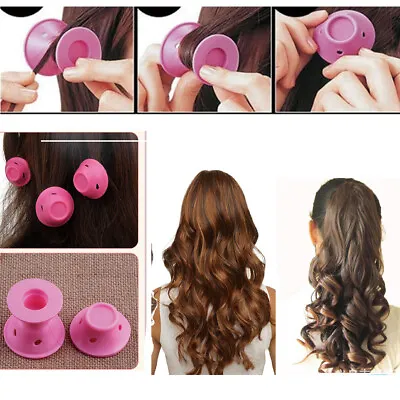 £6.19 • Buy 30x No Heat Hair Curlers Clip DIY Magic Silicone Soft Rollers Care Heatless