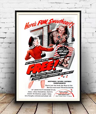 Here's Fun Sweetheart :  Vintage Wartime Book  Advert    Poster Reproduction. • £5.09