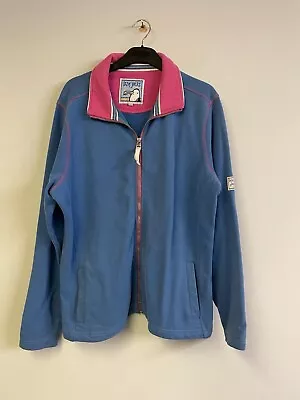 Lazy Jacks Women's Vintage Zip Up Jacket With Pockets Blue Large • £22.99