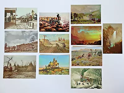 Lot Of 11 Vintage Postcard Cowboys Indians Old West Trains Montana Wyoming Utah • $6.99