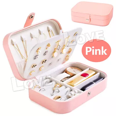 Portable Jewelry Box Leather Organizer Travel Jewellery Ornaments Storage Case A • $12.95