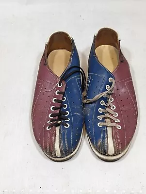 VTG Used Dynamic Rental Bowling Shoes Mens 7 Blue Red • $24.99