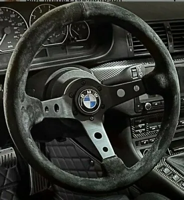 Steering Wheel Fits For BMW Suede Alcantara Leather Sport 24 E28 E30  E34 86-92' • $187.24