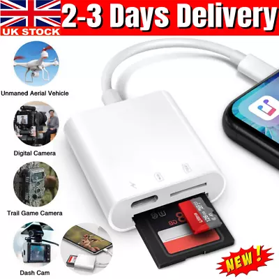 SD Card Reader Portable For IPhone IPad Camera DSLR Dash Cams No App Required • £8.89