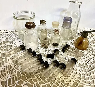 Vintage Glass Bottles Various Kinds & Sizes (Lot Of 21) • $5