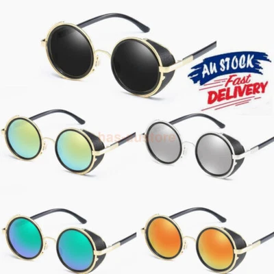$11.55 • Buy Polarized Men Women Round Sun Glasses Classic Gothic Steampunk Sunglasses