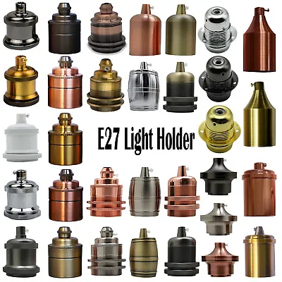 Vintage Industrial Lamp Light Bulb Holder Retro Edison E27 Screw Fitting • £5.89