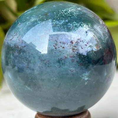 0.85LB Natural Moss Agate Ball Quartz Crystal Sphere Reiki Meditation Decoration • $0.99