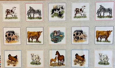 Farm Animal Squares Panel 12”x19”.  15 Animal Pictures  May Vary @3 & 1/4 Inches • £2.50