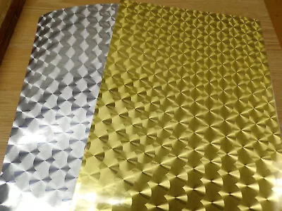 Silver Or Gold Engine Turn Pattern Vinyl 8 Inch X 12 Inch (6 Count) • $14