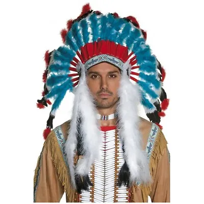 $28.69 • Buy Indian Headdress Adult Costume Accessory Mens Western Halloween Fancy Dress