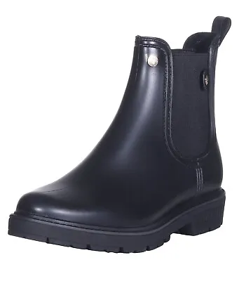 BNWT Mustang Ladies 1413-502 Chelsea Ankle Rain Boots Black UK7.5 / EU41 • £24.99