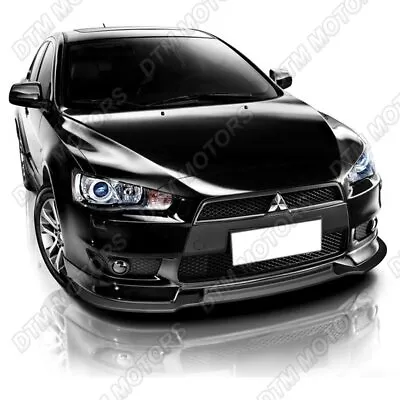 For 2008-2015 Mitsubishi Lancer RA-Style Matt Black Front Bumper Spoiler Lip Kit • $94.99