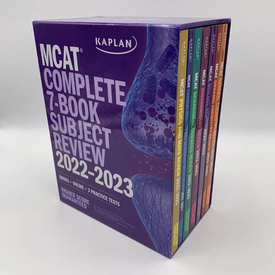 $100 • Buy Kaplan MCAT Complete 7 Book Subject Review 2022-2023 Eighth Edition Like New