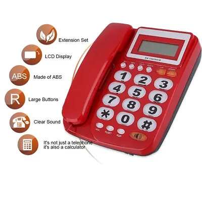 Desktop Corded Landline Telephone With Caller ID Display With Speakerphone F NDE • £25.08
