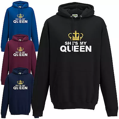 She's My Queen Hoodie - His & Hers Cute Relationship King Gift Unisex Hoody Top • $46.28