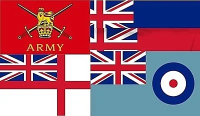 Giant 5 X 3 British Army Navy RAF Flags Blue Red White Ensign Flagpole Eyelet UK • £7.35