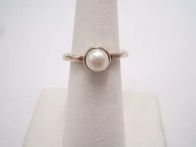 Vtg Michael Dawkins Sterling Silver Ring With Pearl Size 6 • $36