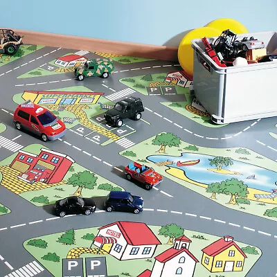 £54.95 • Buy Traffic Candy Vinyl Flooring Kids Bedroom Playroom Map Fun Pattern Lino 2m 3m 4m
