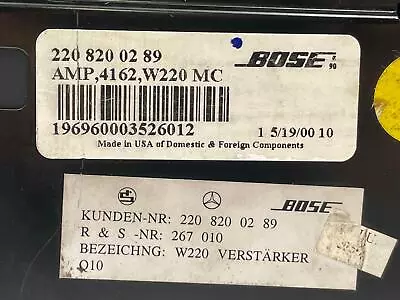 2000 Mercedes S-class S500 Bose Radio Amp Audio Amplifier Oem 2208200289 00 • $109.99