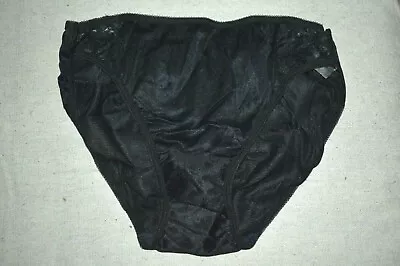 Vintage VASSARETTE Black Nylon Lace Inserts  Panties Size 6 UNWORN Made In USA • $32.99