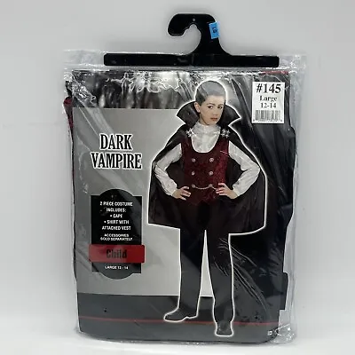 Dark Vampire Kids Halloween Costume Gothic Cosplay Role Play Boys Sz Large 12-14 • $10.99