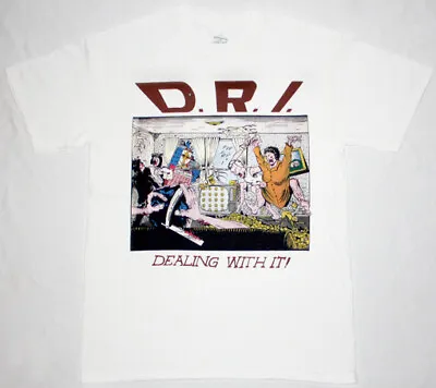 D.R.I. DEALING WITH IT'85 NEW WHITE T-shirt Cotton All Size S-4XL CB1123 • $21.84