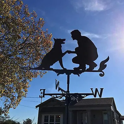 Farmhouse Weather Vane Roof Mount Wind Direction Indicator Outdoor Metal Decor • £13.99