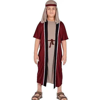 Kids Boys Xmas Nativity Joseph Shepherd Townspeople Villager Costume Age 3-14 Yr • £9.99