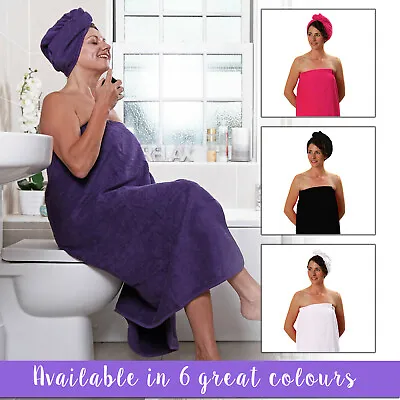 Aztex Women's Sarong & Hair Turban Set In A Choice Of Colours Swimming Wrap • $31.11