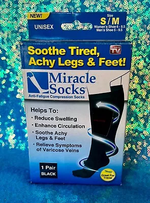 MIRACLE SOCKS ANTI-FATIGUE COMPRESSION SOCKS ~ Unisex Size S / M • $9.50