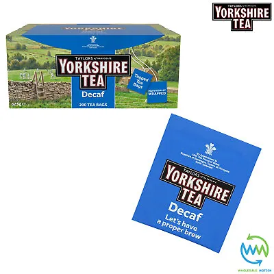 YORKSHIRE DECAF Tea Bags SACHETS Individual ENVELOPED Tagged 100% BLACK Classic • £23.99