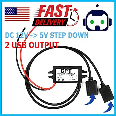 $7.95 • Buy US_ DC-DC 12V To USB 5V 3A Converter Regulator Step Down For Car GPS Smartphone