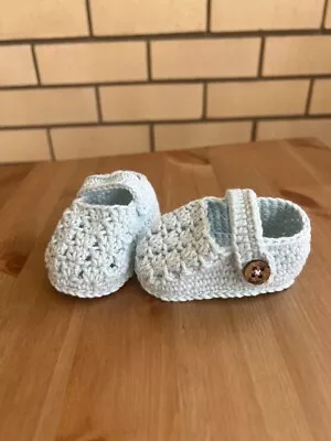 Handmade Knitted Baby Booties.100% Cotton. Gift For Newborn Baby Girl Baby Boy • $9