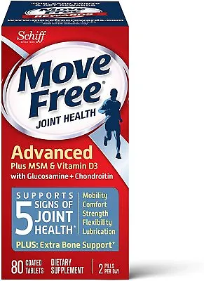 Move Free Advanced Plus MSM + Vitamin D3 Joint Supplement 80 CT EXP 01/2025 • $28.99