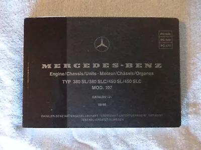 NOS 1981 Mercedes 380SL 380SLC 450SL 450SLC Engine Chassis Parts Catalog Manual • $75