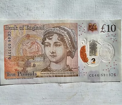 £10 Note Serial Number CE46531376 New Polymer 10 Pound Note Highly Sought-after. • £19.99