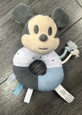 Disney - Mickey Mouse - Plush Ring Rattle Baby Toy Clementoni • £3.49