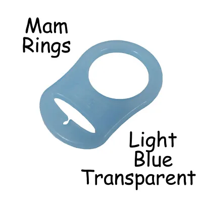 1 MAM Ring Button Style Pacifier Clip Adapter - Light Blue Transparent Silicone • $1.35