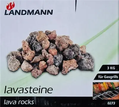 £9.99 • Buy 3kg Landmann Lava Rocks Gas Barbecues Replacement BBQ Coals Mixed Materials