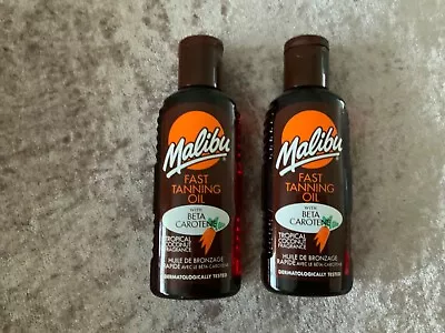 2 X Malibu Fast Tanning Oil With Beta Carotene Tropical Coconut Fragrance 100ml • £9.99