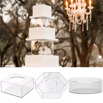 Acrylic Cake Separator Wedding Cake Fillable Clear Tier Cake Display Stand • £21.69