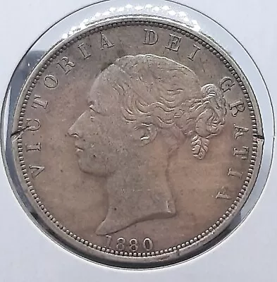 Great Britain England UK 1880 SILVER 1/2 Half Crown Queen Victoria Coin • $43.46