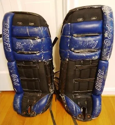 Vintage Eddy GP 2000 Hockey Goalie Leg Pads 29  Blue Black Senior Adult Large • $59